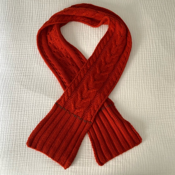 Banana Republic Cashmere & Wool Chunky Orange Cable Scarf - Picture 2 of 8